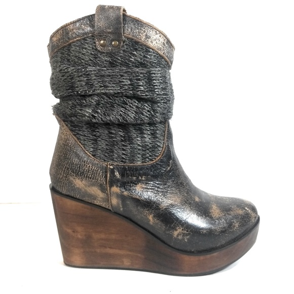 Bed Stu Shoes - Bed Stu Women Rustic Gray Sweater Slouch Boots 8